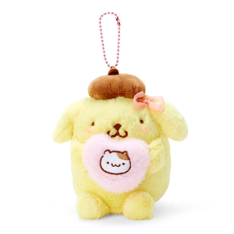 Pom Pom Purin Plush Mascot Holder Keychain Heart Sanrio Japan