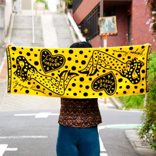 Yayoi Kusama BODY FESTIVAL Towel Pumpkin Yellow Japan Artist RARE!