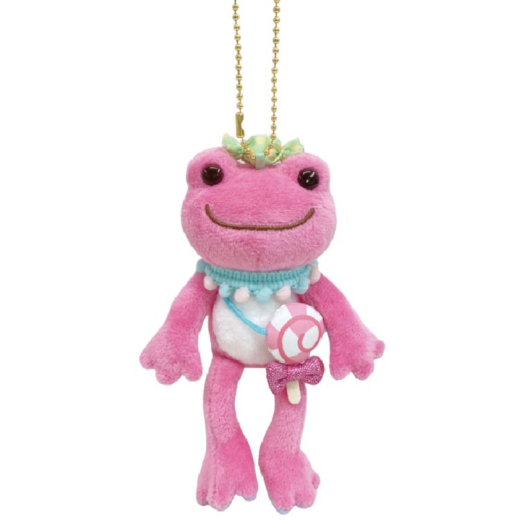 Pickles the Frog Plush Keychain Pink Rainbow Color Candy Japan