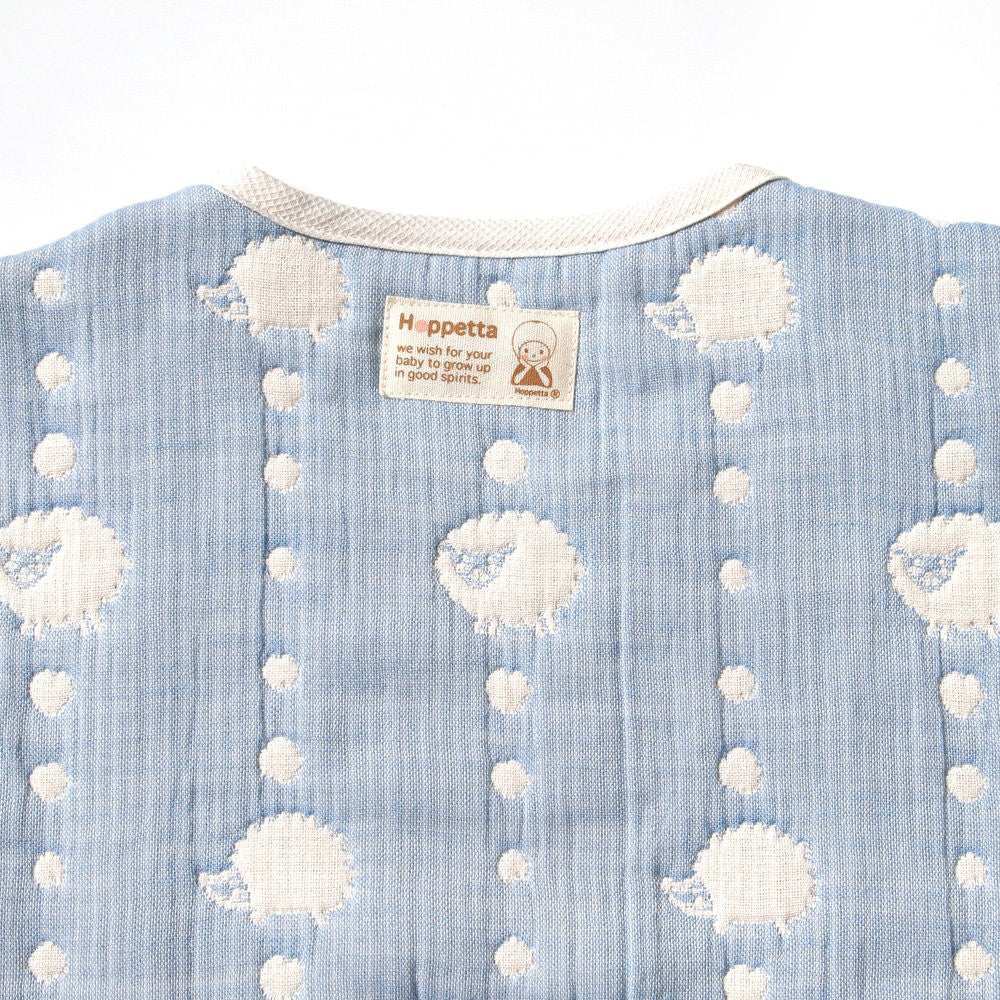 Hoppetta Sky Blue 6 Double Gauze Sleeper Kids size 7241 Japan Made Cotton