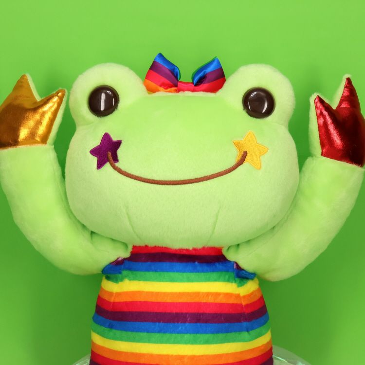 Pickles the Frog Plush Doll M USA Pride Parade Green Japan