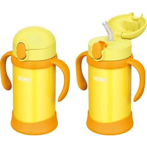 Stainless Training Straw Mug Cup 350ml FHV-350-Y Yellow Thermos Japan Baby