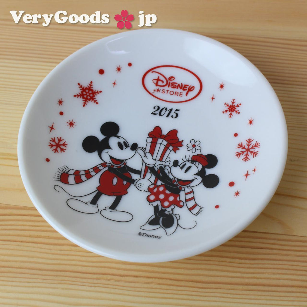 Mickey Minnie Mouse minit Plate Disney Store Japan Fantamiliar Christmas 2015