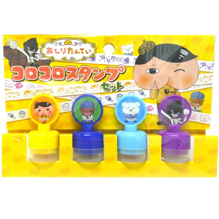 Oshiritantei Butt Detective mini Roll Stamp Korokoro 4pcs Set Japan