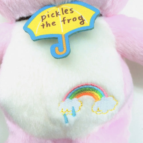 Pickles the Frog Bean Doll Plush Umbrella Sky Pink Japan