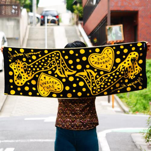 Yayoi Kusama BODY FESTIVAL Towel Pumpkin Yellow Japan Artist RARE!