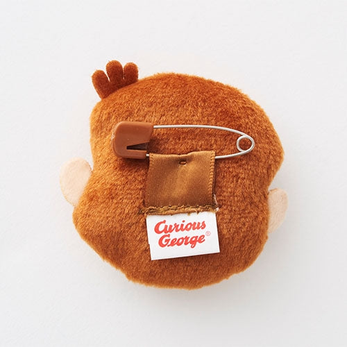 Curious George Plush Badge Face Laugh Japan