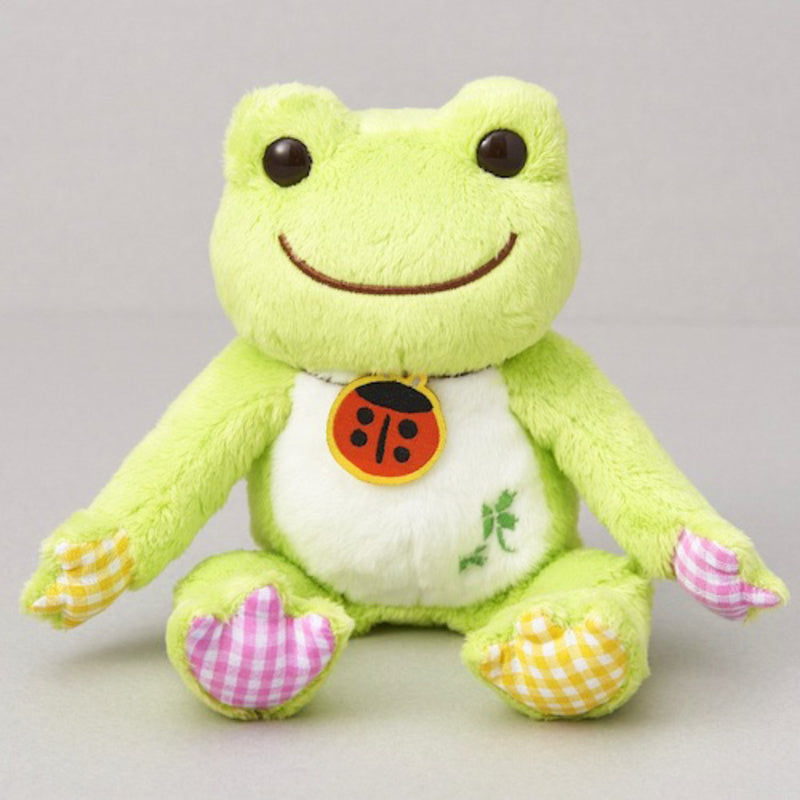 Pickles the Frog Bean Doll Plush Lucky Motif Ladybug Clover Green Japan