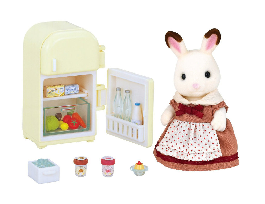 Sylvanian Families Chocolat Rabbit Mother Refrigerator Furniture Set DF-08 Japan