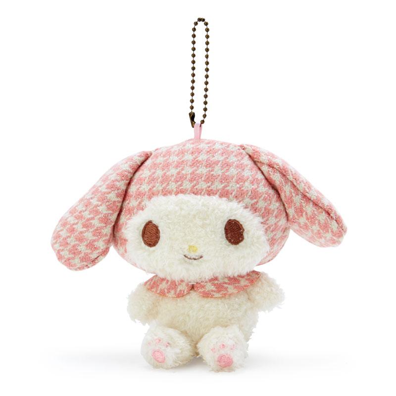 My Melody Plush Mascot Holder Keychain Sweet Plaid Sanrio Japan