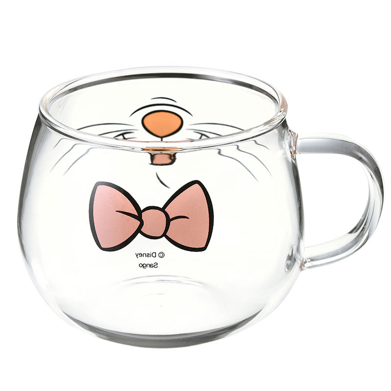 The Aristocats Marie Cat Glass Mug Cup Face Disney Store Japan