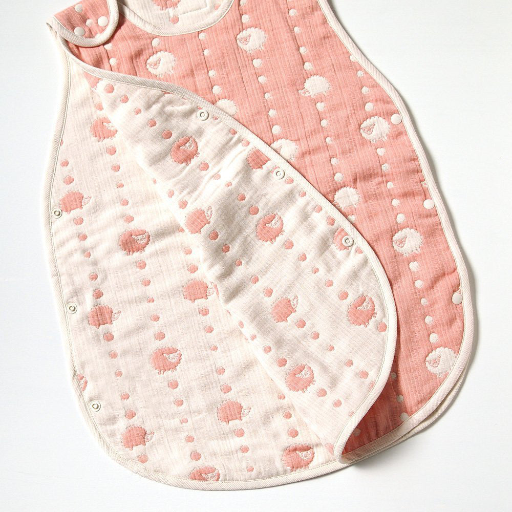 Hoppetta Salmon Pink 6 Double Gauze Sleeper Kids size 7242 Japan Made Cotton