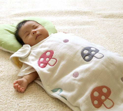 Hoppetta Champignon 6 Double Gauze Sleeper Baby size 7225 Made in Japan Cotton