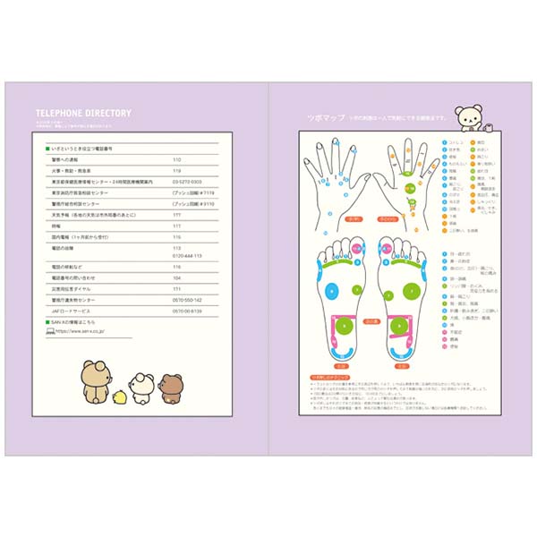 Rilakkuma 2024 Schedule Book A5 Monthly Index Simple San-X Japan