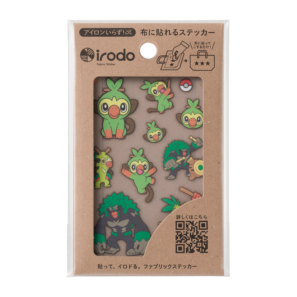Grookey Rillaboom Thwackey Fabric Sticker irodo Pokemon Center Japan