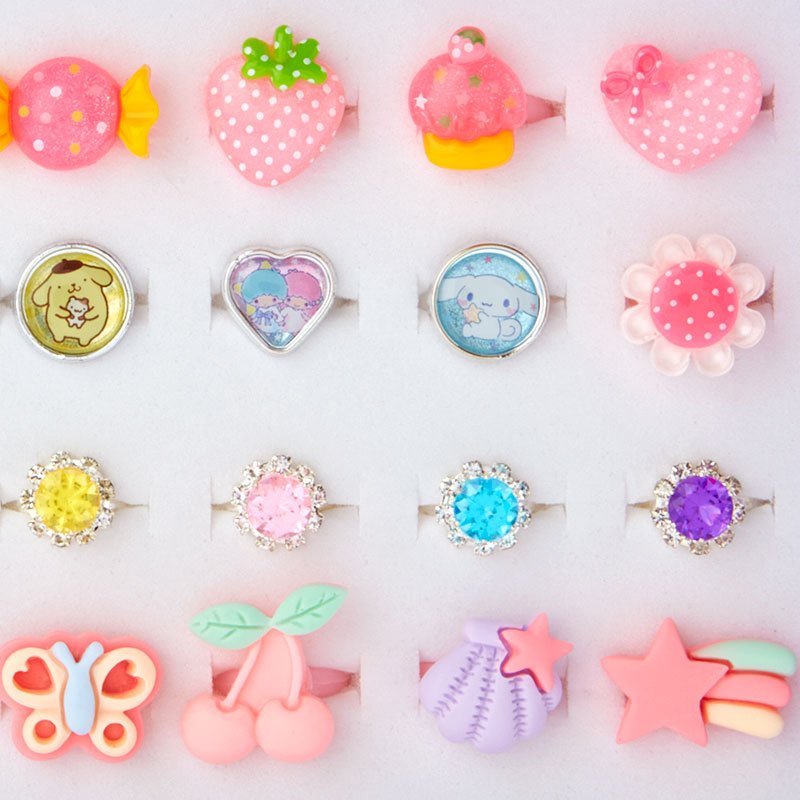 Kids Toy Fashion Ring Set w/ Box Character Sanrio Japan