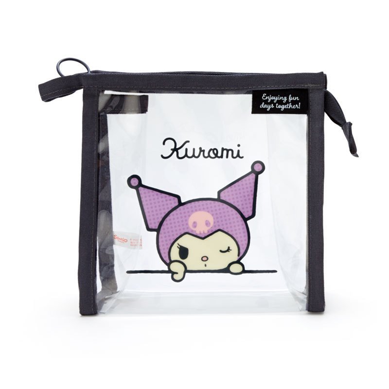 Kuromi Clear Pouch with Drawstring Simple Sanrio Japan