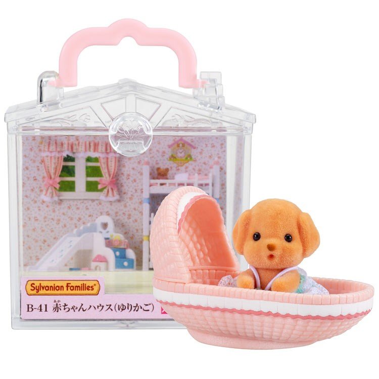 Sylvanian Families Baby House Cradle Dog Pretend Play Doll Set B-41 EPOCH Japan