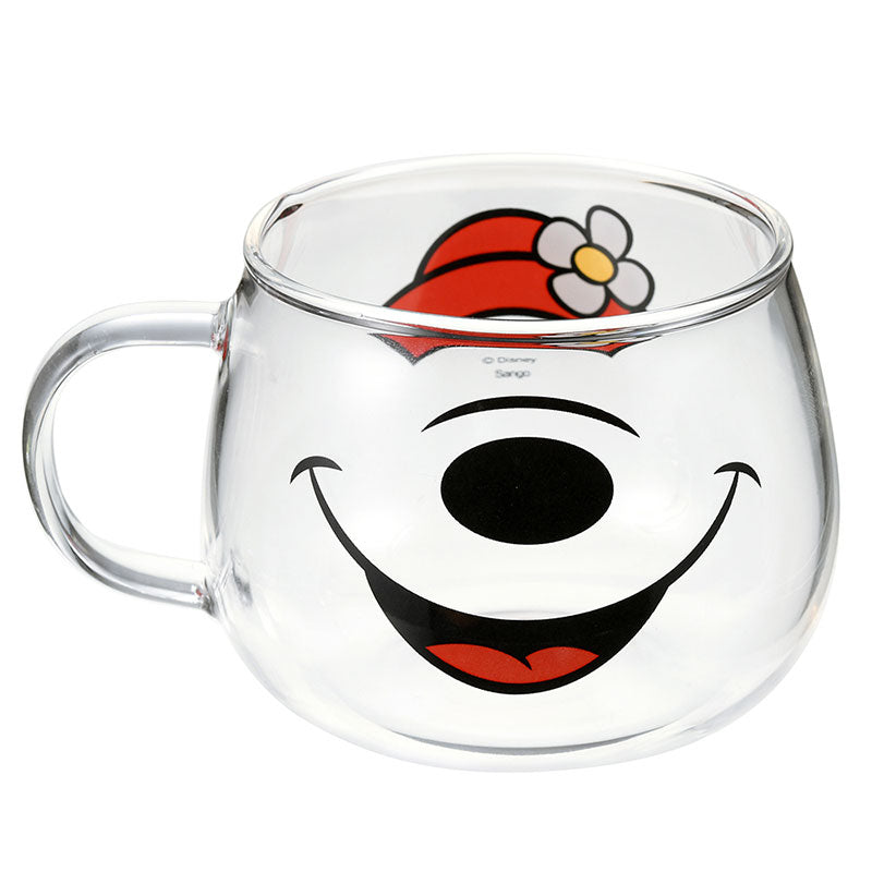 Minnie Glass Mug Cup Face Disney Store Japan
