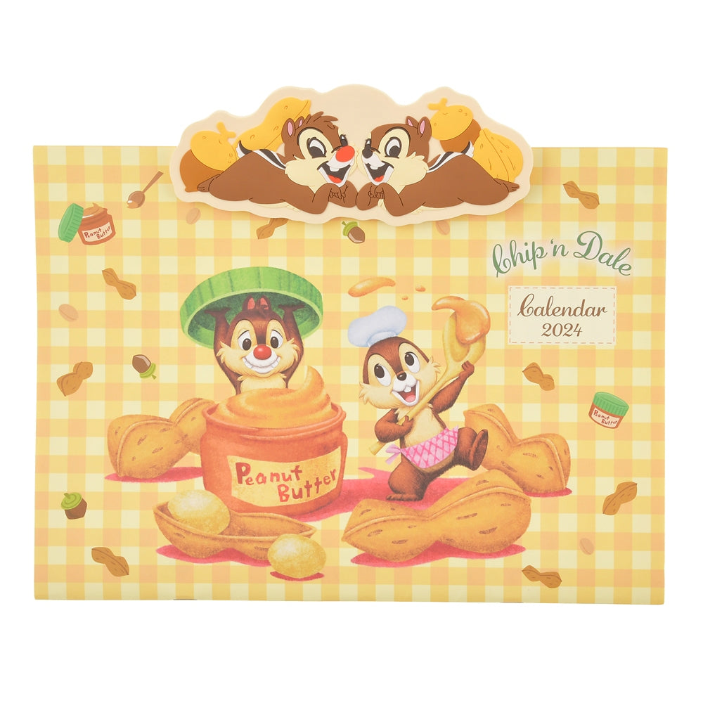 Chip & Dale Wall Calendar with Magnet Clip 2024 Disney Store Japan