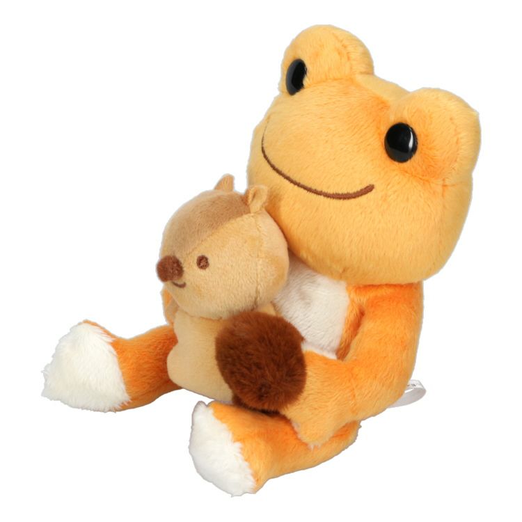 Pickles the Frog with Almond chan Bean Doll Plush Orange Japan