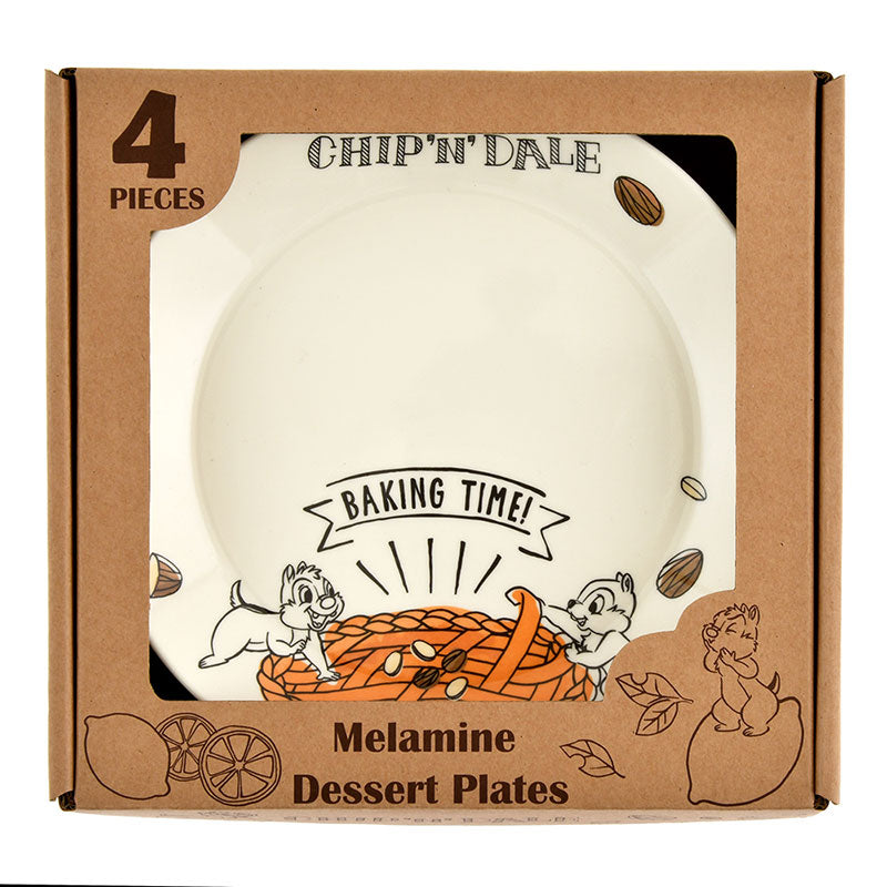 Chip & Dale Melamine Plate 4pcs Set Cook & Eat Disney Store Japan