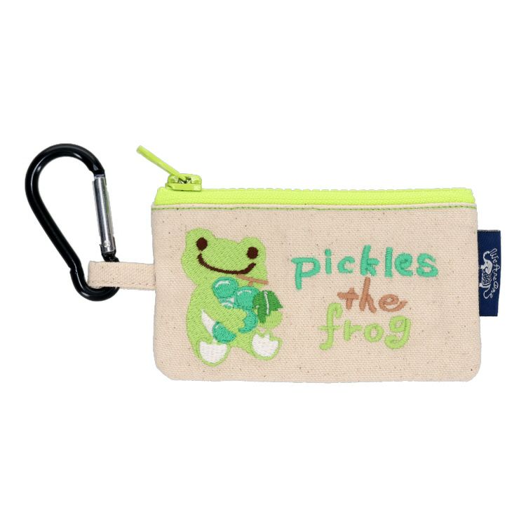 Pickles the Frog Embroidered Tiny Carabiner Pouch Muscat Green Japan