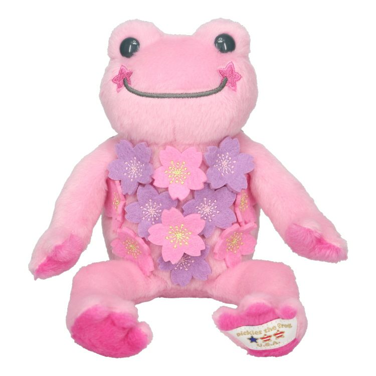 Pickles the Frog Bean Doll Plush USA Sakura Pink Japan