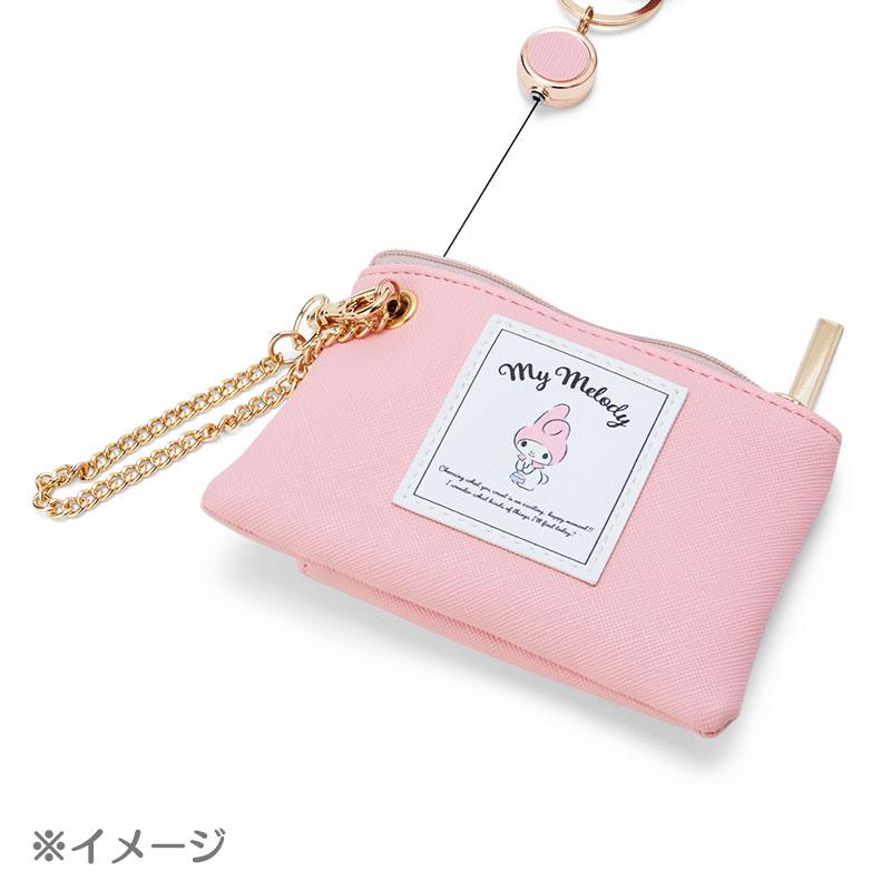 Kuromi Key Pass Pouch with Reel Sanrio Japan