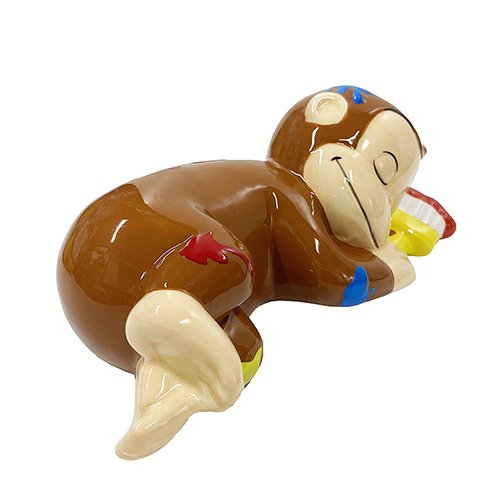 Curious George Porcelain Piggy Bank 3D Sleeping Japan