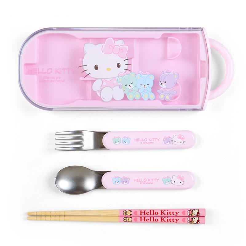 Hello Kitty Kids Lunch Trio Cutlery Fork Spoon Chopsticks Sanrio Japan 2023