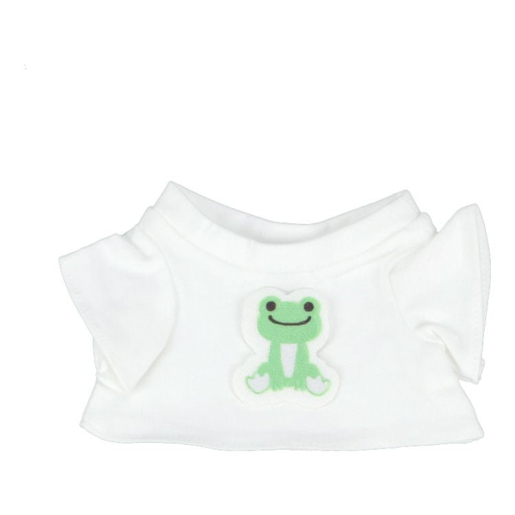 Pickles the Frog Costume for Bean Doll Plush White T-shirt & patch set Japan