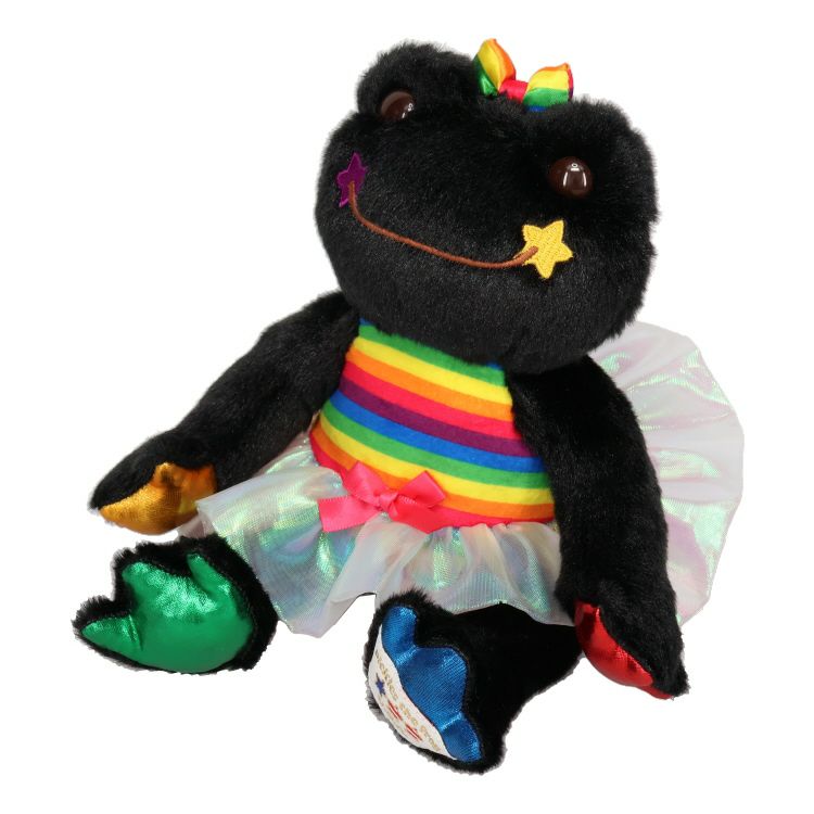 Pickles the Frog Bean Doll Plush USA Pride Parade Black Japan