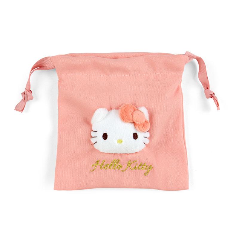 Hello Kitty Boa Drawstring Pouch Face Nuance Color Sanrio Japan