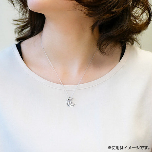 Sumikko Gurashi Neko Cat Silver Necklace Moon San-X Japan