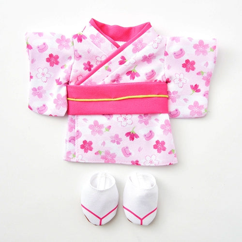 Pickles the Frog Costume for Bean Doll Plush Kimono Pink Sakura Japan