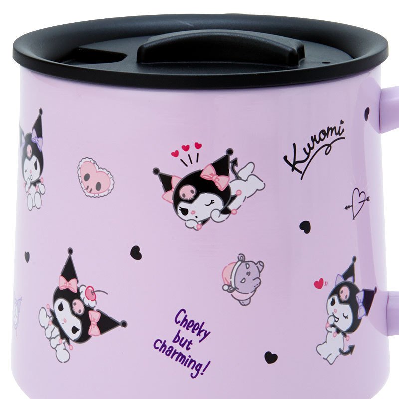 Kuromi Stainless Mug Cup with Lid 350ml Sanrio Japan