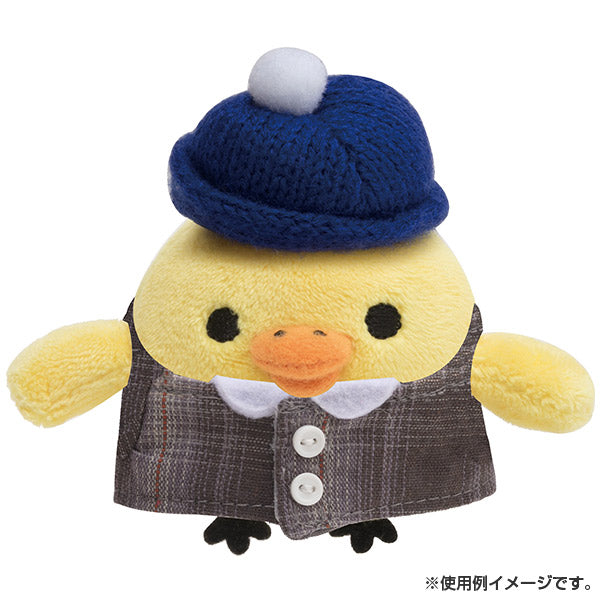 Costume for Kiiroitori Yellow Chick Plush Doll Plaid Shirt Knit Hat San-X Japan