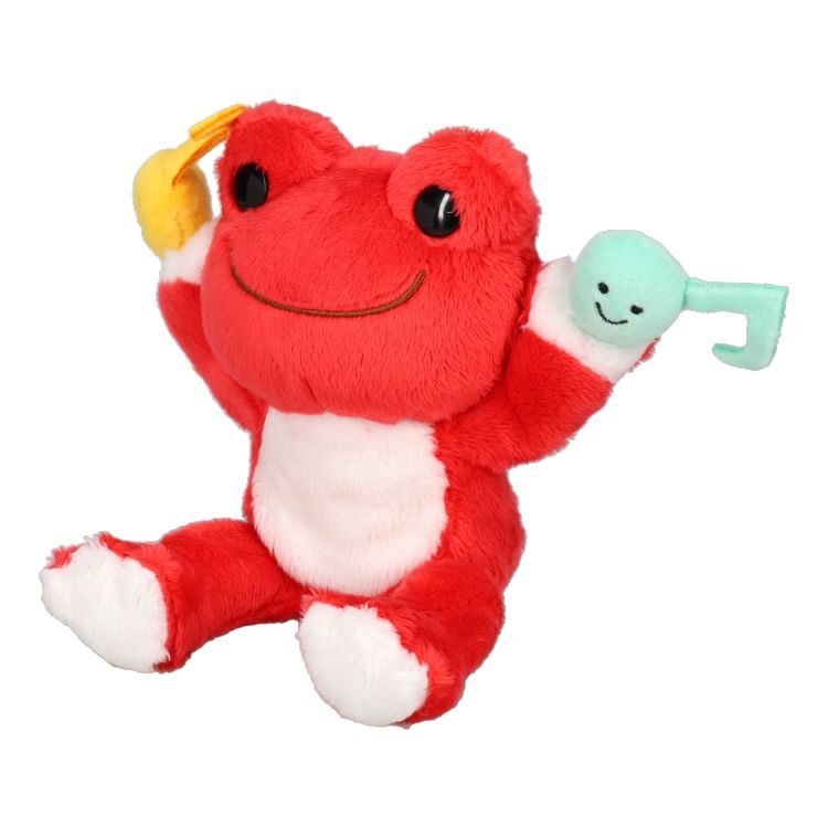 Pickles the Frog Bean Doll Plush with Note Akene Red Japan