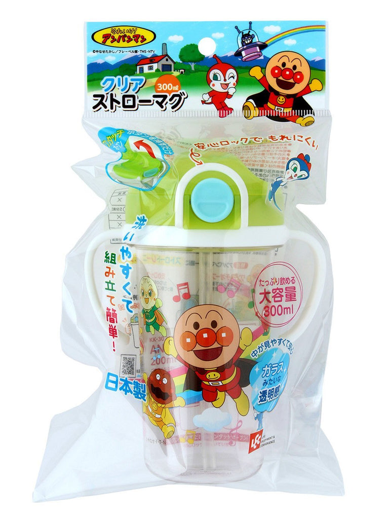 Anpanman Baby Clear Straw Mug Cup 300ml Japan Kids KK-307