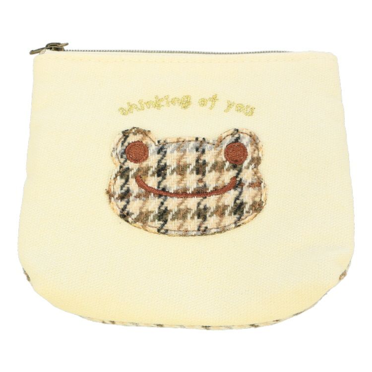Pickles the Frog Tissue Pouch Plaid Brown Japan
