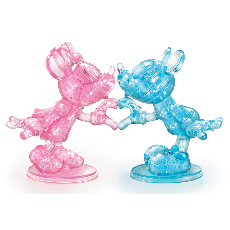 Mickey & Minnie 3D Puzzle Figure Crystal Gallery Disney Store Japan 68 pieces