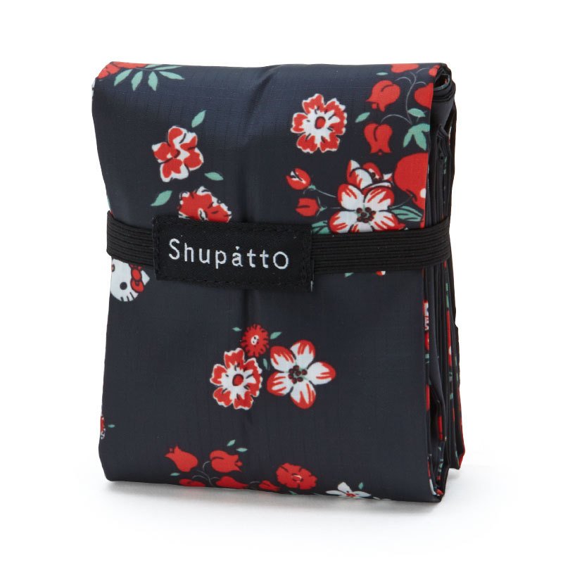 Hello Kitty Eco Shopping Tote Bag 16L Drop Black Shupatto Sanrio Japan