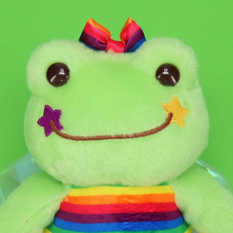 Pickles the Frog Bean Doll Plush USA Pride Parade Green Japan