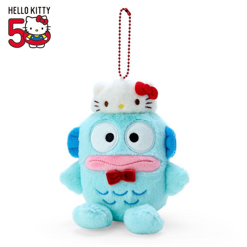 Hangyodon Plush Mascot Holder Keychain Hello Kitty 50th Anniversary Sanrio Japan