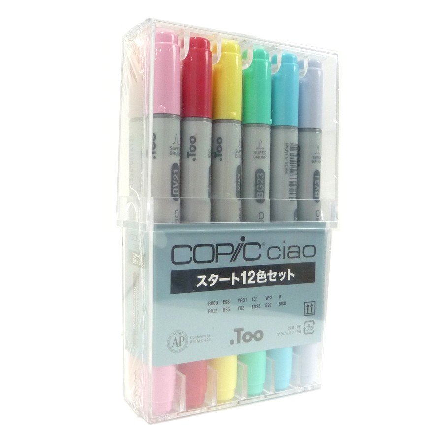 Copic Ink Too Too Copic Ciao Marker Pen 12 Colors Start Set Japan Manga Comic Illust ...