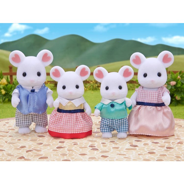 Sylvanian Families Marshmallow Rat Mouse Family Doll Set FS-33 EPOCH Japan