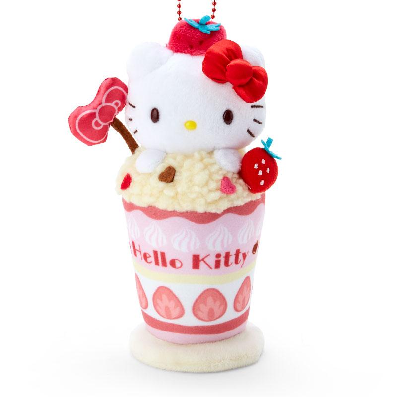 Hello Kitty Plush Mascot Holder Keychain Parfait Sanrio Japan