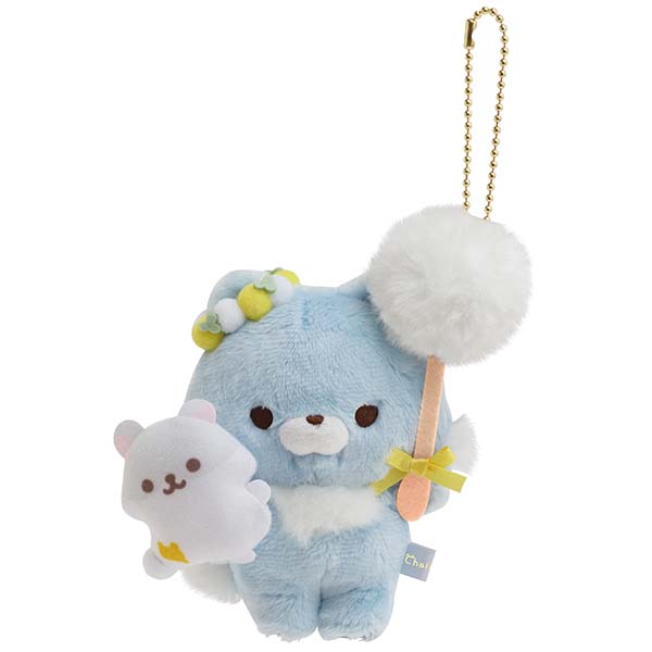 Blue Wolf Plush Keychain Dandelion & Twin Hamsters San-X Japan