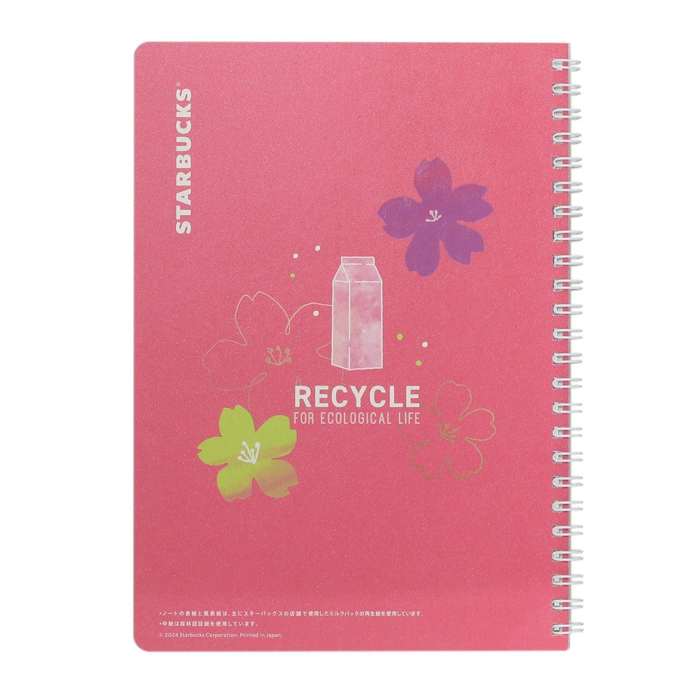 Starbucks Japan SAKURA 2024 Campus Ring Notebook Pink